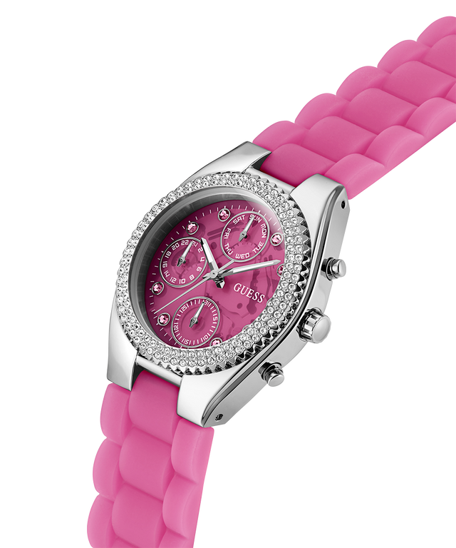 GUESS Ladies Sparkling Pink Limited Edition Watch lifestyle angle