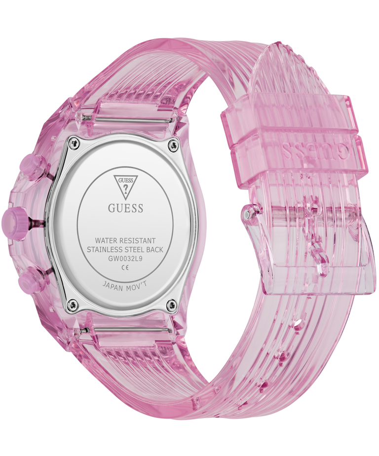 GUESS Ladies Sparkling Pink Multi-function Watch caseback