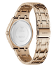 Gold watch with metal band on a white background