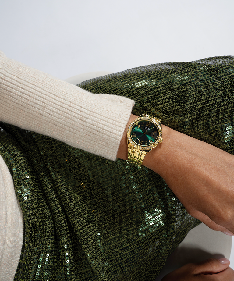 Guess Ladies Cosmo Green Dial Gold Case & Strap - GW0033L8 GUESS Guess Ladies Cosmo Green Dial Gold Case & Strap - GW0033L8 GUESS