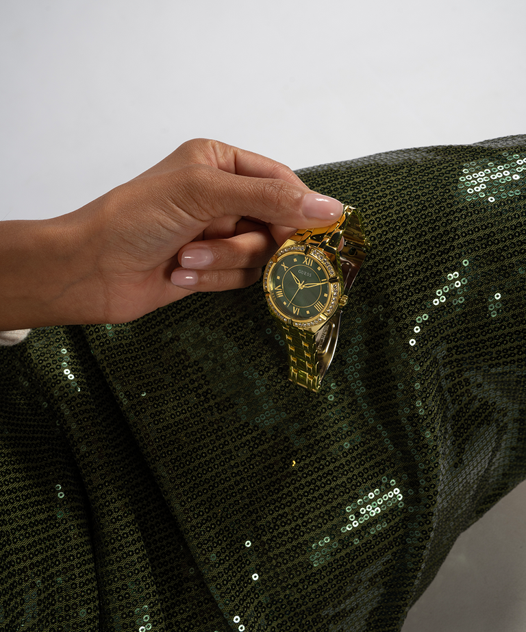 Guess Ladies Cosmo Green Dial Gold Case & Strap - GW0033L8 GUESS Guess Ladies Cosmo Green Dial Gold Case & Strap - GW0033L8 GUESS