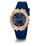 GUESS Ladies Blue Rose Gold Tone Analog Watch main image