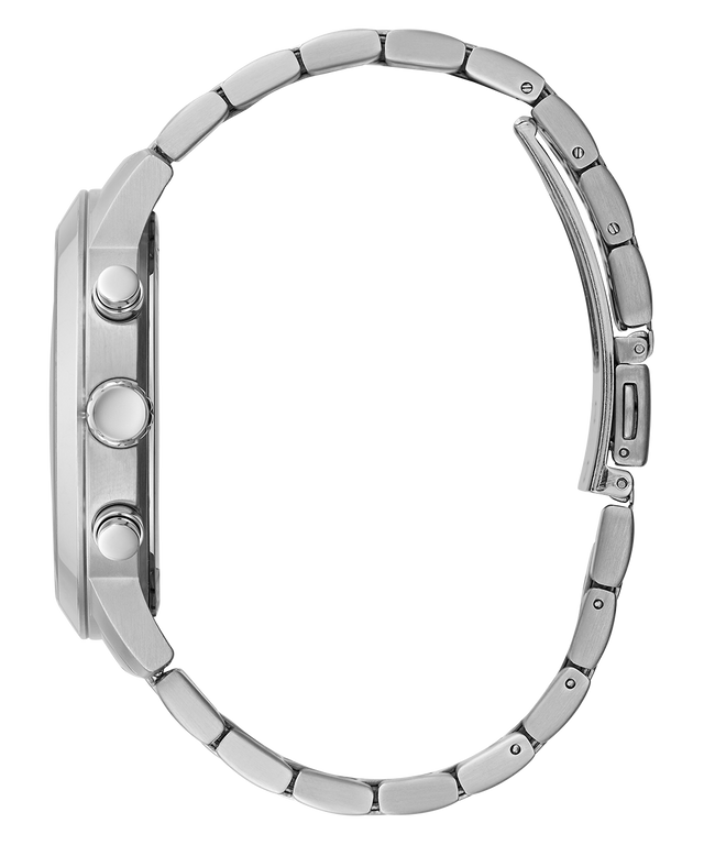 GUESS Mens 45 Silver-Tone  Dress Watch