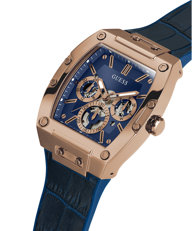 GUESS Mens Blue Gold Tone Multi-function Watch lifestyle