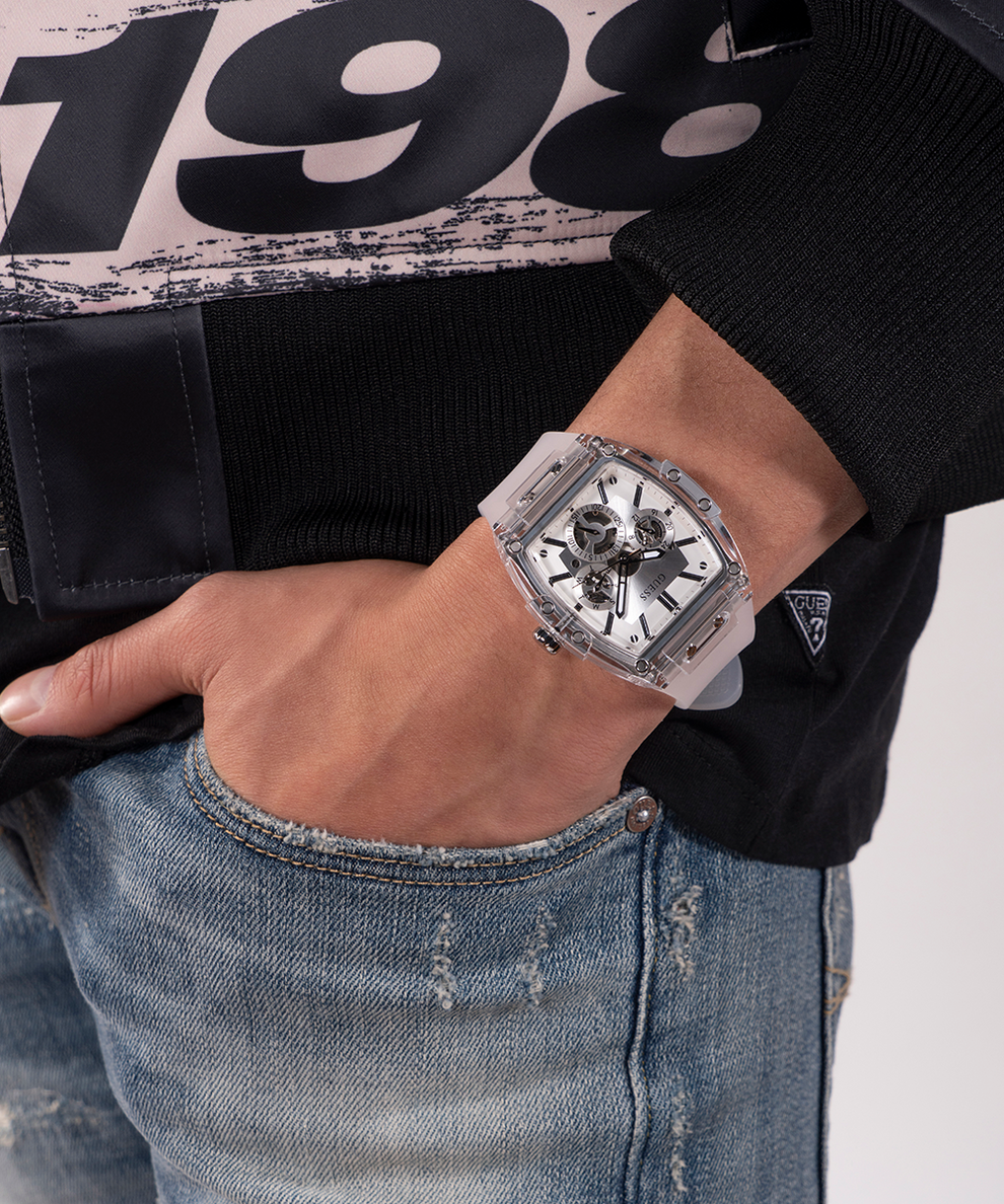 Denim guess watch hot sale