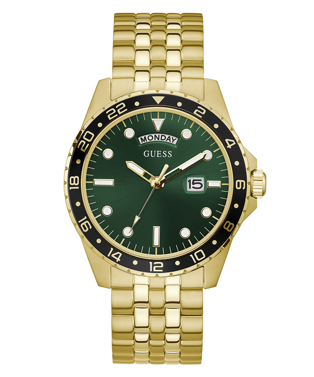 GW0220G2 GUESS Mens Gold Tone Day/Date Watch