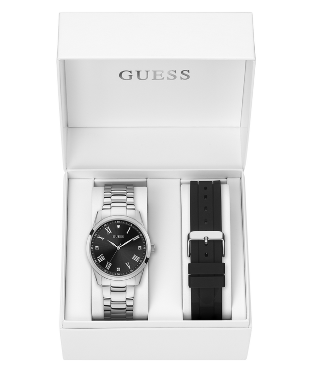 Reloj analógico GUESS en tono plateado para hombre