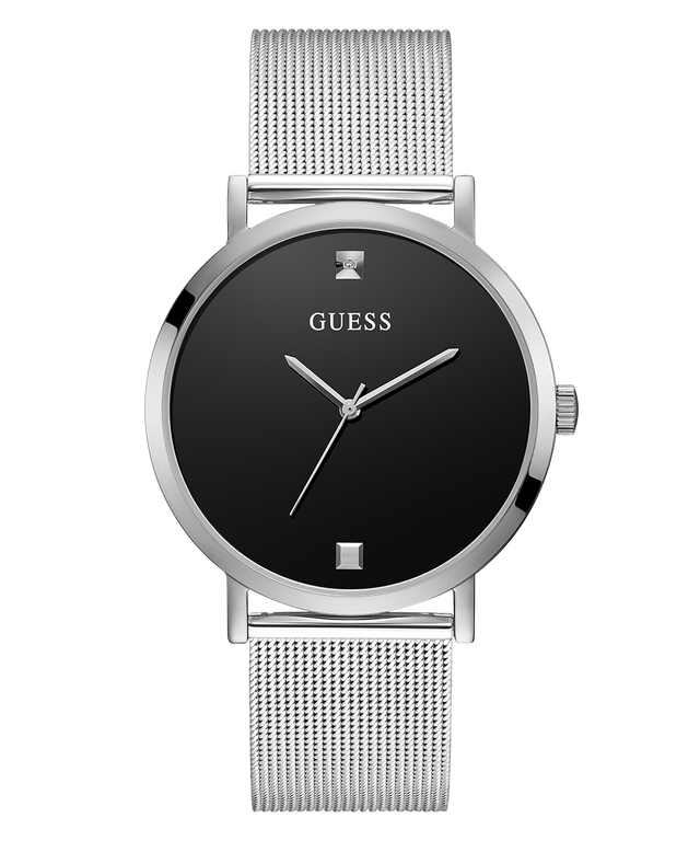 GUESS Mens Silver Tone Analog Watch