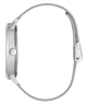 Silver watch with a chain strap on a white background