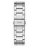 Silver watch with Guess logo on a white background