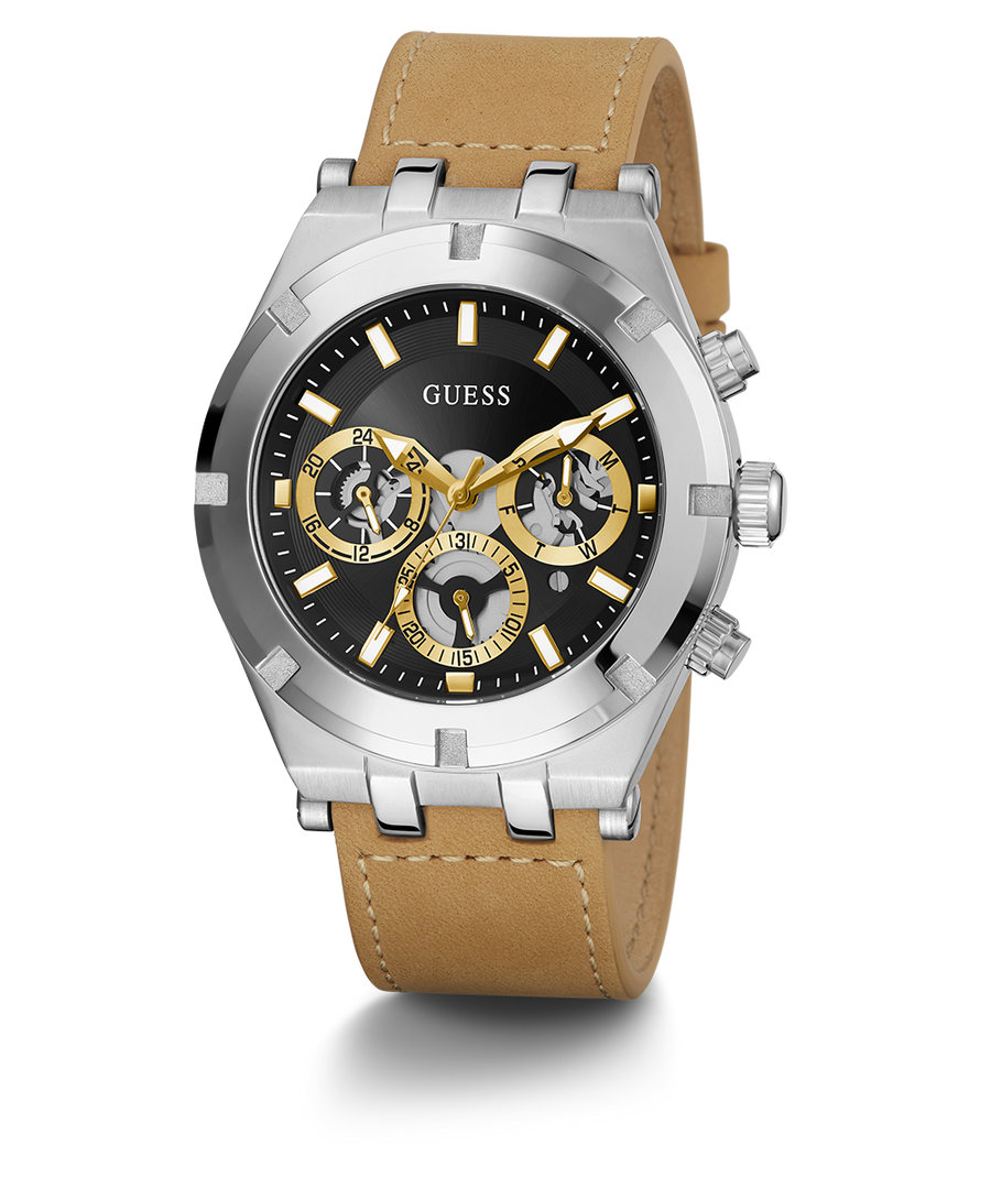 GUESS Mens Beige & Silver-Tone Multi-function Watch - GW0262G1 | GUESS  Watches US
