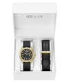 Reloj GUESS para hombre con fecha y día en tono dorado y negro