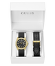 Reloj GUESS para hombre con fecha y día en tono dorado y negro