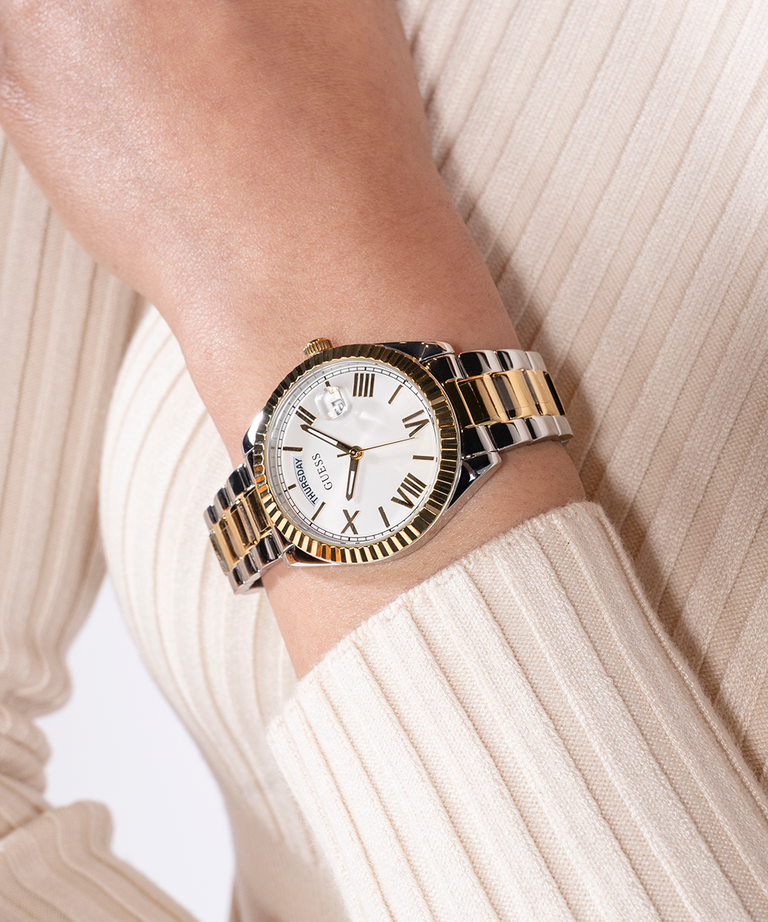 Guess Ladies Luna 2-Tone Gold & Silver Day/Date Watch - GW0308L6 GUESS Guess Ladies Luna 2-Tone Gold & Silver Day/Date Watch - GW0308L6 GUESS