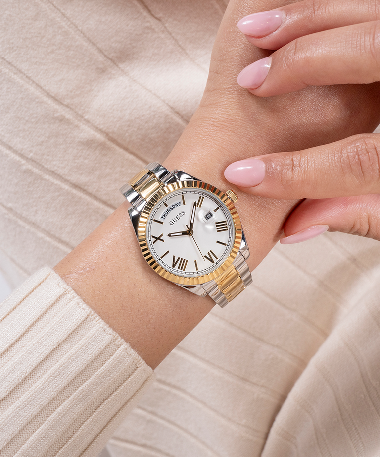 Guess Ladies Luna 2-Tone Gold & Silver Day/Date Watch - GW0308L6 GUESS Guess Ladies Luna 2-Tone Gold & Silver Day/Date Watch - GW0308L6 GUESS