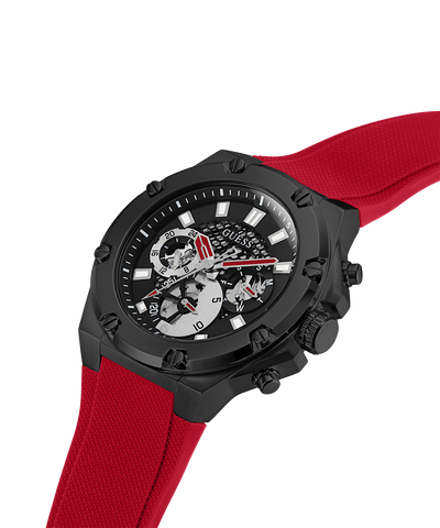 GW0334G4 GUESS Mens Red Black Multi-function Watch lifestyle