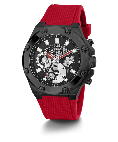 GW0334G4 GUESS Mens Red Black Multi-function Watchangle