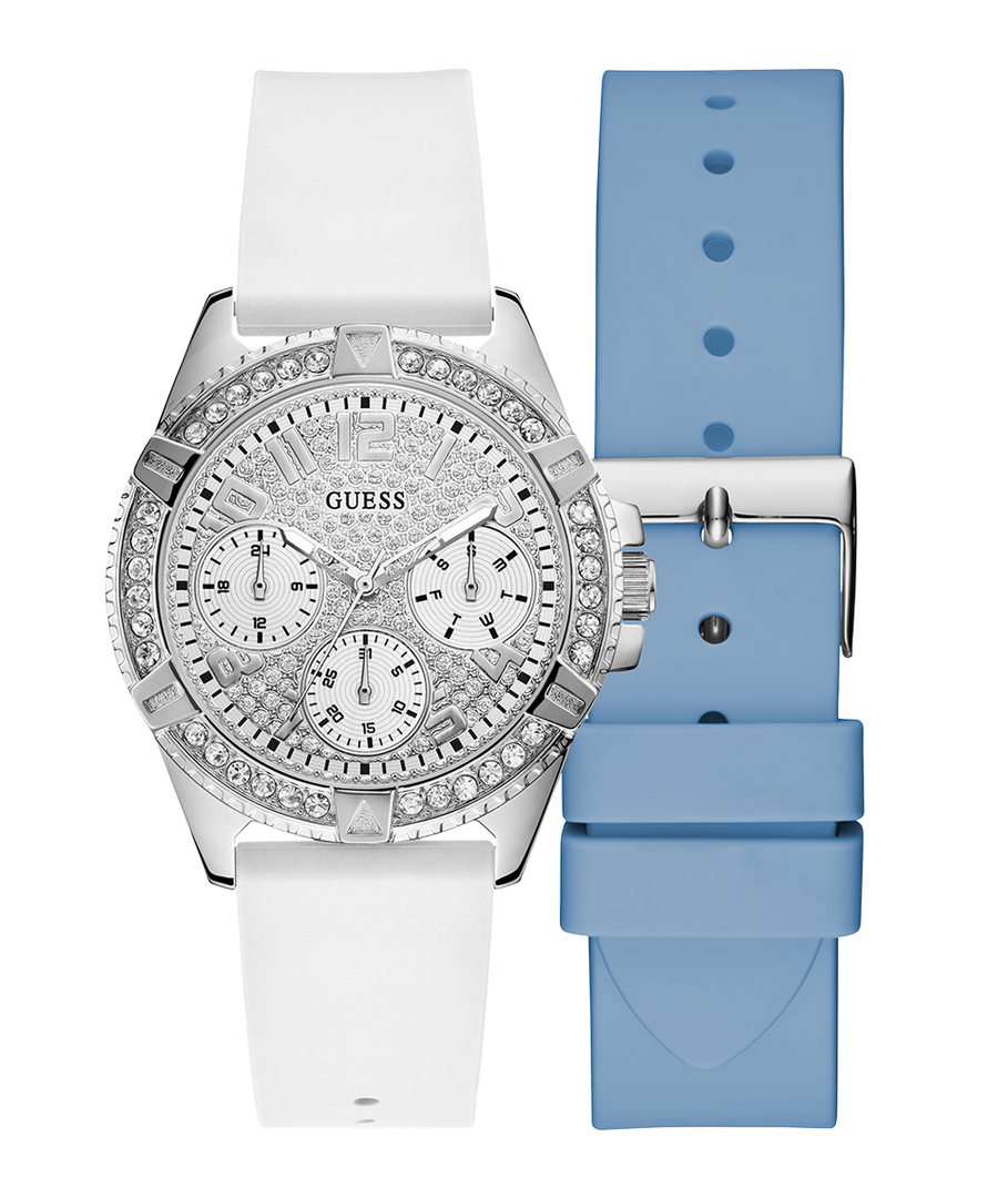 Silver crystal watch best sale