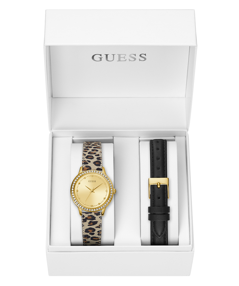 GUESS Ladies Gold Tone Analog Watch Box Set GW0371L1 GUESS
