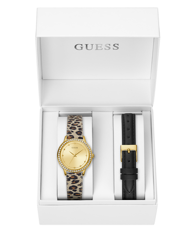 GUESS Ladies Gold Tone Analog Watch Box Set