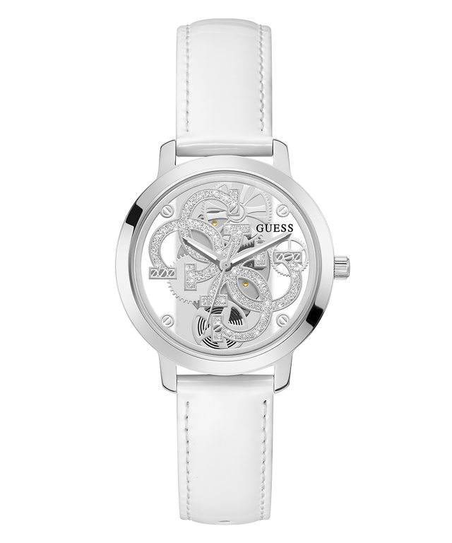 GW0383L4 GUESS Ladies White Silver Tone Analog Watch