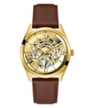 Reloj multifunción GUESS para hombre en tono dorado y marrón chocolate