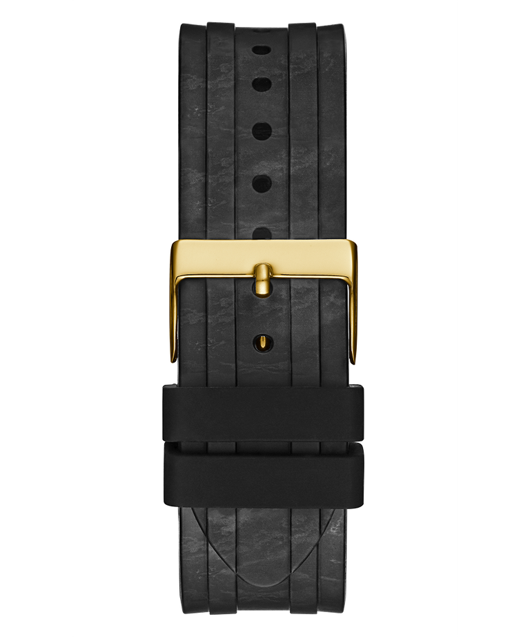 GUESS Mens Black Gold Tone Multi-function Watch back