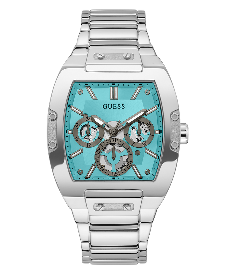 GUESS Mens Silver Tone Multi-function Watch