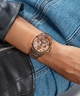 GUESS Ladies Rose Gold Tone Multi-function Watch lifestyle watch on wrist