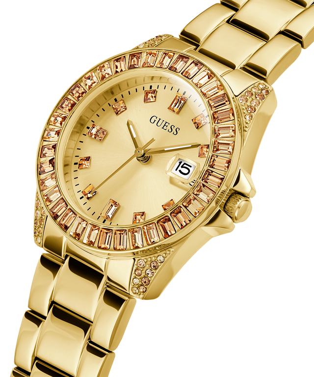 GUESS Ladies Gold Tone Day/Date Watch lifestyle image