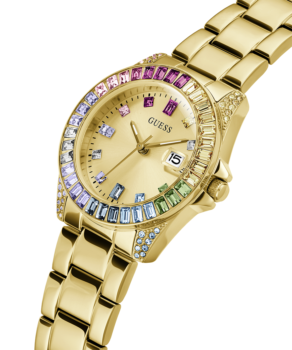GW0475L3 GUESS Ladies Gold Tone Date Watch lifestyle angle
