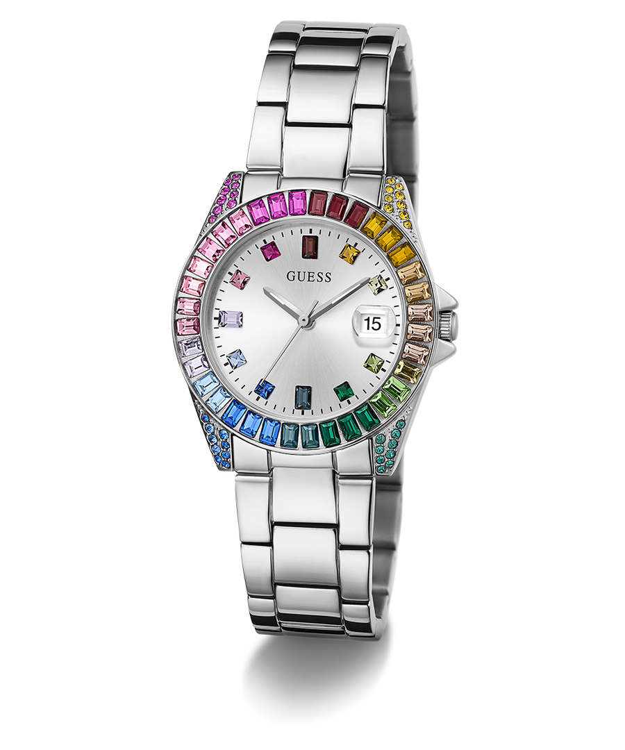 GW0475L4 GUESS Ladies Silver Tone Day/Date Watch angle