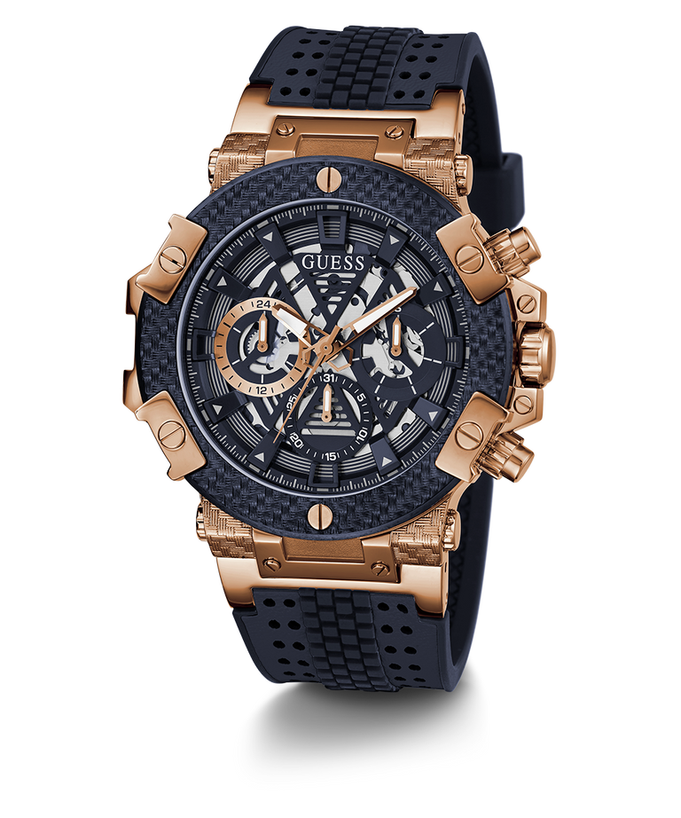 GUESS Mens Navy Rose Gold Tone Multi-function Watch - GW0486G4 | GUESS  Watches US