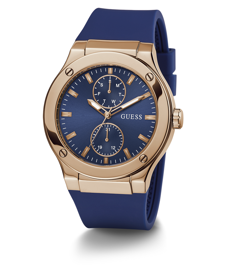 GUESS Mens Blue Rose Gold Tone Multi-function Watch - GW0491G4 | GUESS ...