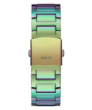 Guess King Iridescent Multifunction Multicolor Dial Purple Steel Strap Watch For Men - GW0497G3