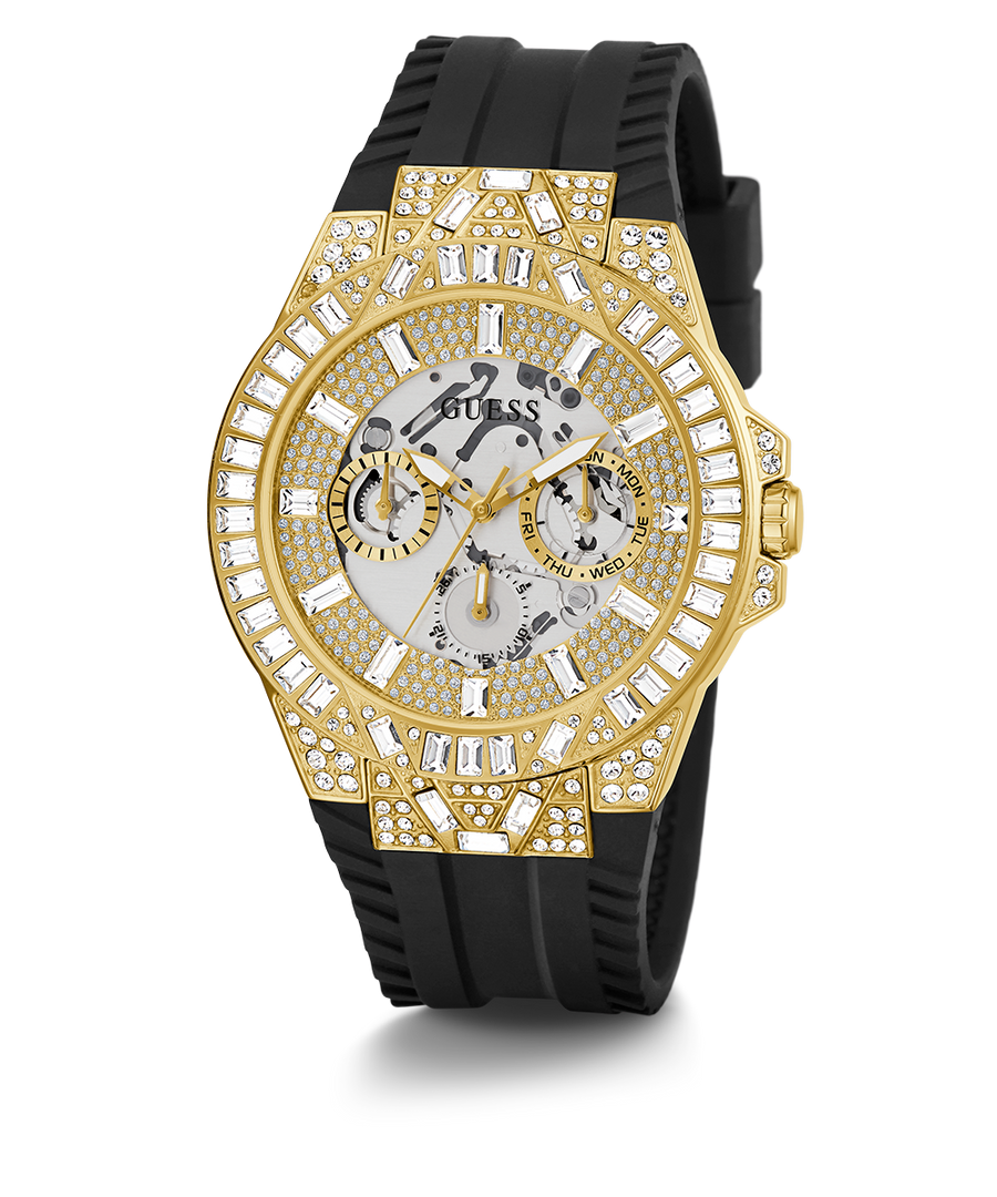 GUESS Mens Black Gold Tone Multi function Watch GW0498G2 GUESS