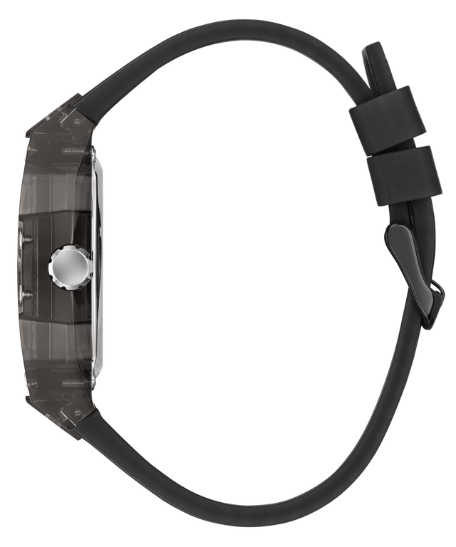 Black watch with a clear face on a transparent background
