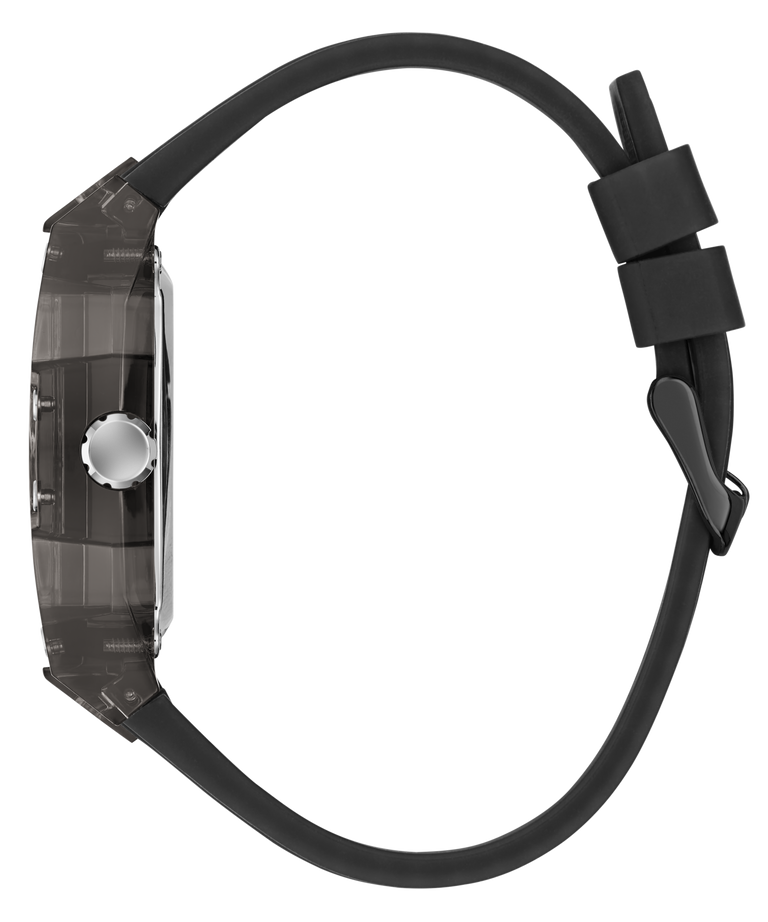 Black watch with a clear face on a transparent background
