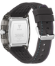 Guess watch with black strap and silver case on a transparent background