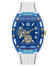 GUESS Mens White Blue Multi-function Watch