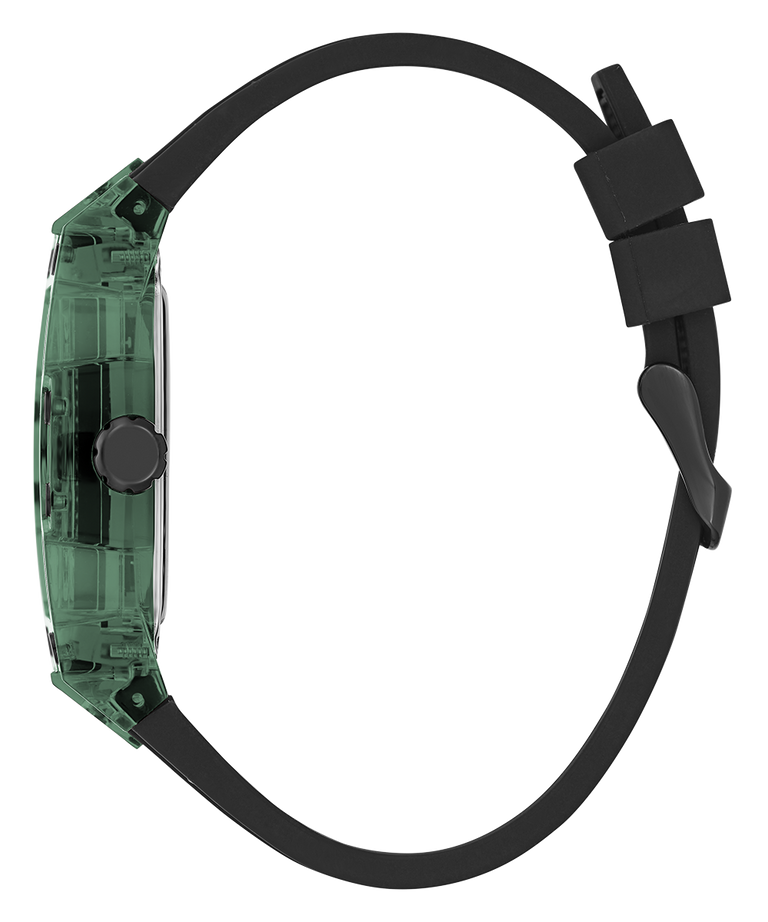 GW0499G7 GUESS Mens Black Green Multi-function Watch side view