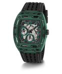 GW0499G7 GUESS Mens Black Green Multi-function Watch angle