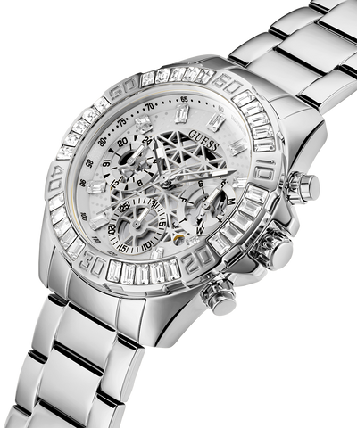 GUESS Ladies Silver Tone Multi-function Watch lifestyle image