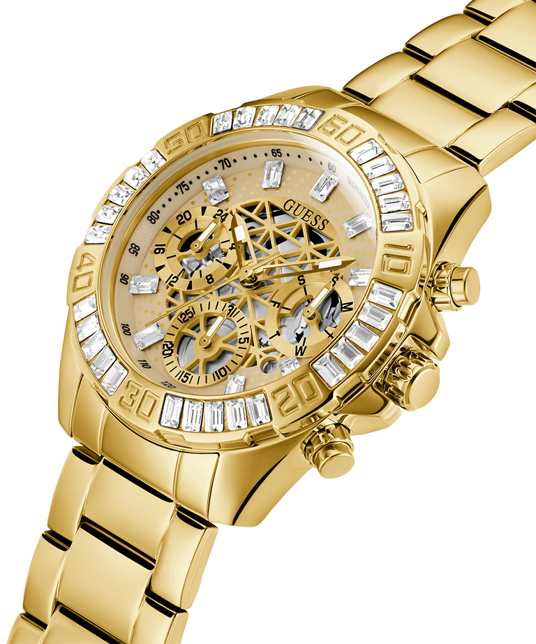 GUESS Ladies Gold Tone Multi-function Watch lifestyle angle