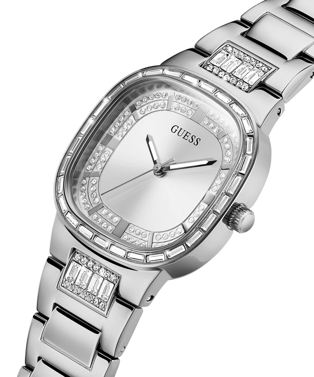 GUESS Ladies Silver Analog Watch lifestyle angle