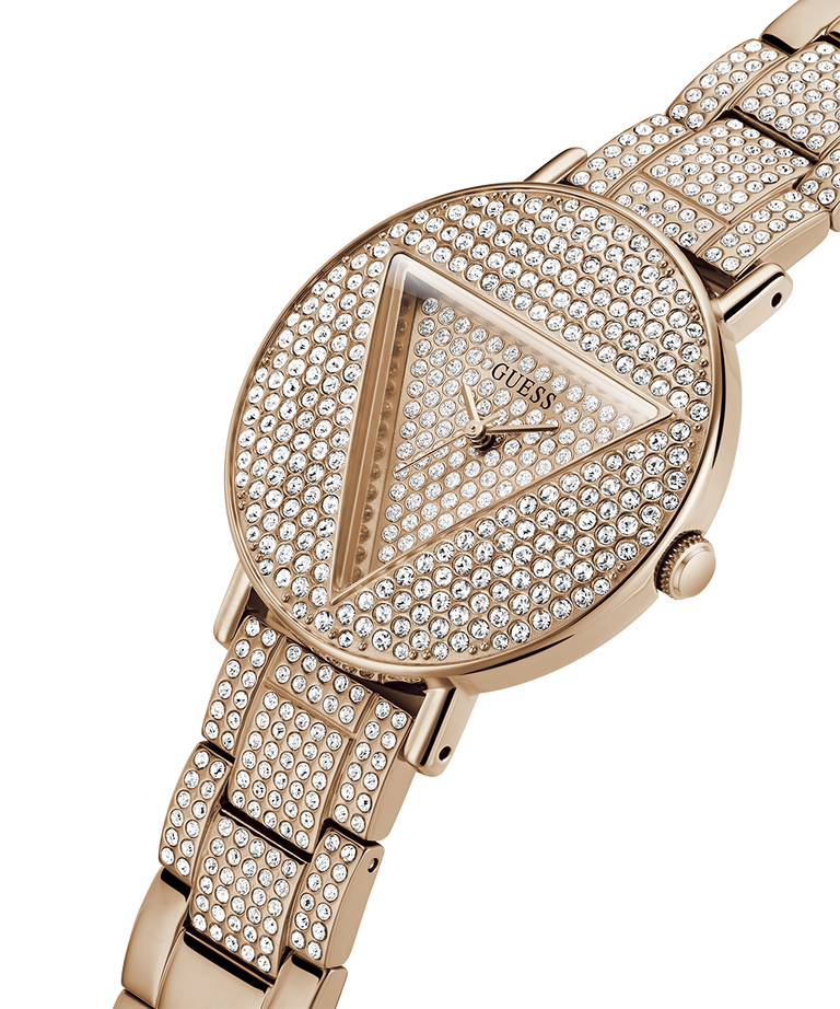 GUESS Ladies Rose Gold Analog Watch lifestyle angle
