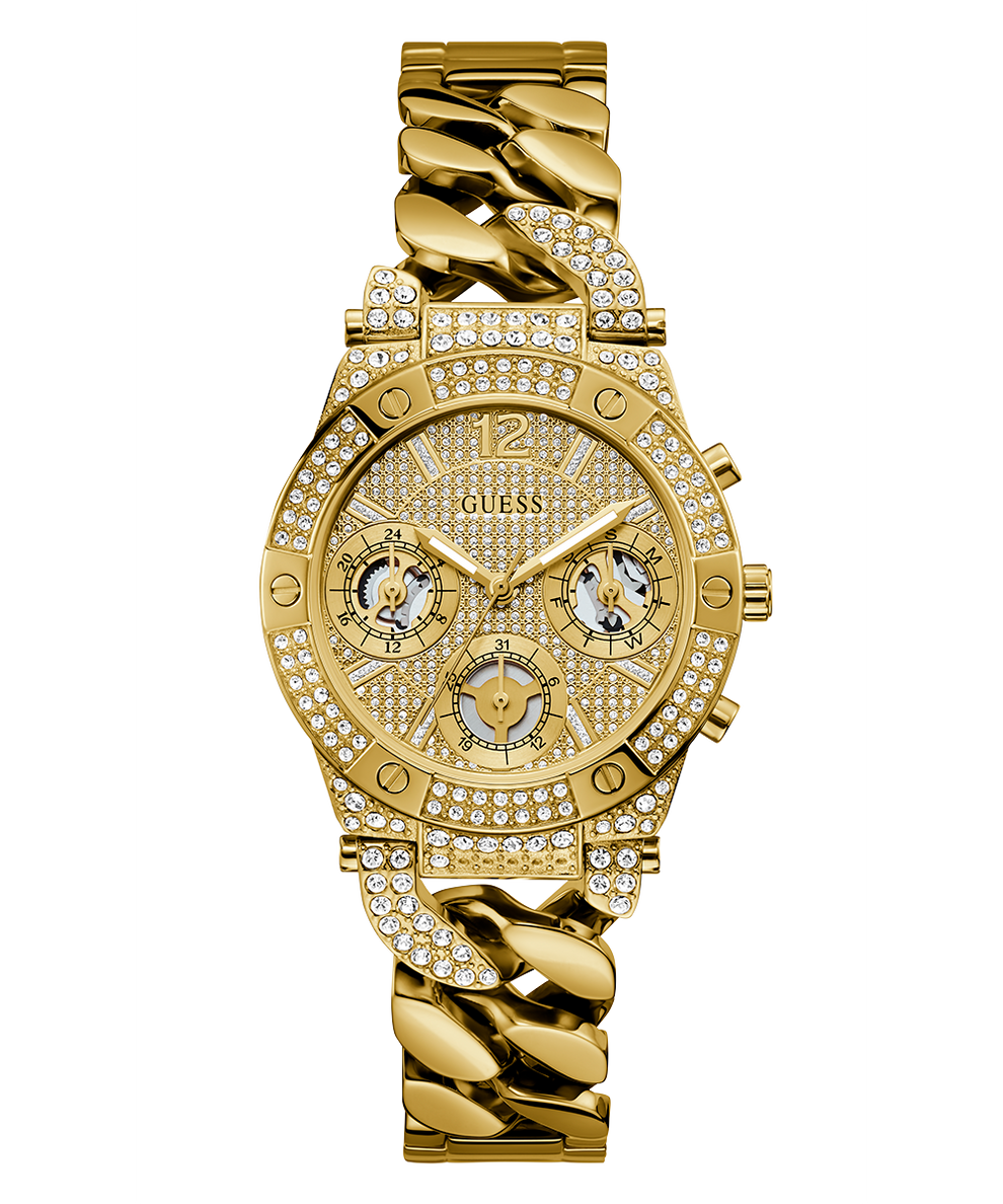 Reloj multifunción GUESS para dama en tono dorado