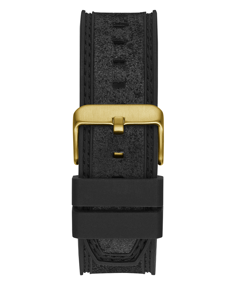 GUESS Mens Black Gold Tone Multi-function Watch back view