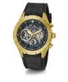 GUESS Mens Black Gold Tone Multi-function Watch angle