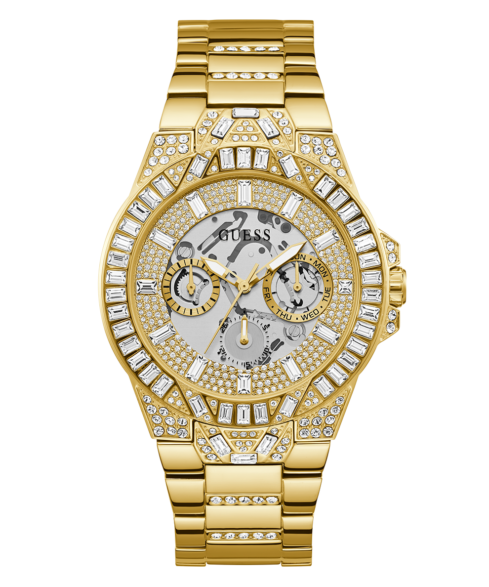 GUESS Mens Gold Tone Multi-function Watch